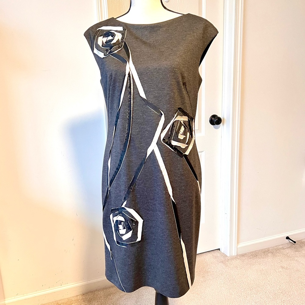 SUZI CHIN for MAGGY BOUTIQUE Ribbon Embellished Sheath Dress—SZ. 8